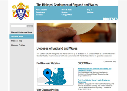 Diocese landing page
