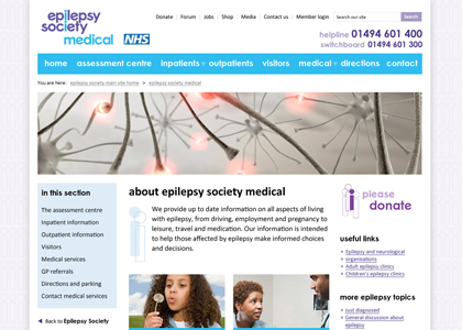 Medical microsite page